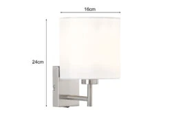 MeineWunschleuchte Kleine LED Wandleuchte Silber Mit Schalter & Stoffschirm Weiß Rund -Globo Store kleine led wandleuchte silber mit schalter stoffsc 3