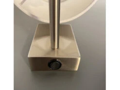 MeineWunschleuchte Kleine LED Wandleuchte Silber Mit Schalter & Stoffschirm Weiß Rund -Globo Store kleine led wandleuchte silber mit schalter stoffsc 4