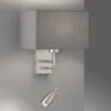 MeineWunschleuchte Kleine LED Wandleuchte Silber Mit Stoffschirm Grau Eckig & Leselampe