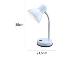 MeineWunschleuchte Kleine Retro Schreibtischlampe Weiß Mit Flexarm, Höhe 35cm 6 MeineWunschleuchte Kleine Retro Schreibtischlampe Weiß Mit Flexarm, Höhe 35cm -Globo Store kleine retro schreibtischlampe weiss mit flexarm h 2