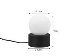 Reality Leuchten Kleine Tischleuchte COUNTESS On-off Touch, Glaskugel Weiß, Schwarz Ø12cm -Globo Store kleine tischleuchte countess on off touch glaskuge 3