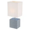 Globo Kleine Tischleuchte GERI Eckig Mit Keramikfuß Und Stoffschirm, Grau