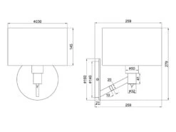 Trio Leuchten Kleine Wandleuchte CASSIO Messing Matt Mit Schalter & Stoffschirm Weiß -Globo Store kleine wandleuchte cassio messing matt mit schalte 6