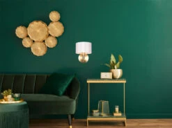 Trio Leuchten Kleine Wandleuchte CASSIO Messing Matt Mit Schalter & Stoffschirm Weiß -Globo Store kleine wandleuchte cassio messing matt mit schalte 7