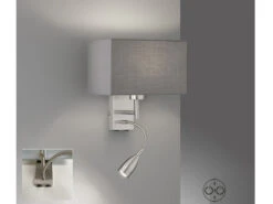Fischer & Honsel Kleine Wandleuchte DREAM Mit Stoffschirm Grau Eckig & LED Leselampe 8 Fischer & Honsel Kleine Wandleuchte DREAM Mit Stoffschirm Grau Eckig & LED Leselampe -Globo Store kleine wandleuchte dream mit stoffschirm grau ecki 3