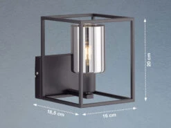 Fischer & Honsel Kleine Wandleuchte ISKA 16x20cm Schwarz Mit Rauchglas 6 Fischer & Honsel Kleine Wandleuchte ISKA 16x20cm Schwarz Mit Rauchglas -Globo Store kleine wandleuchte iska 16x20cm schwarz mit rauchg 2
