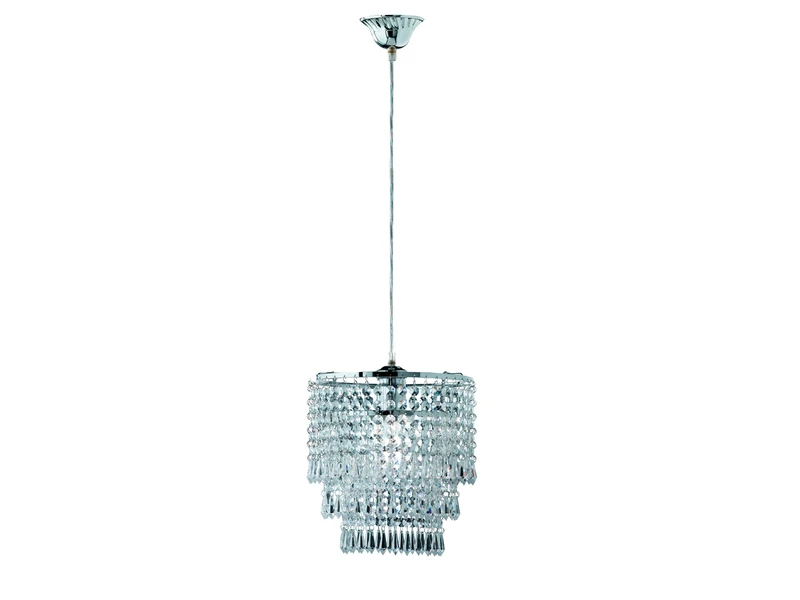 MeineWunschleuchte Kleiner LED Kronleuchter Chrom Mit Kristall Behang Aus Acryl, Ø25cm 2 MeineWunschleuchte Kleiner LED Kronleuchter Chrom Mit Kristall Behang Aus Acryl, Ø25cm – Bild 2