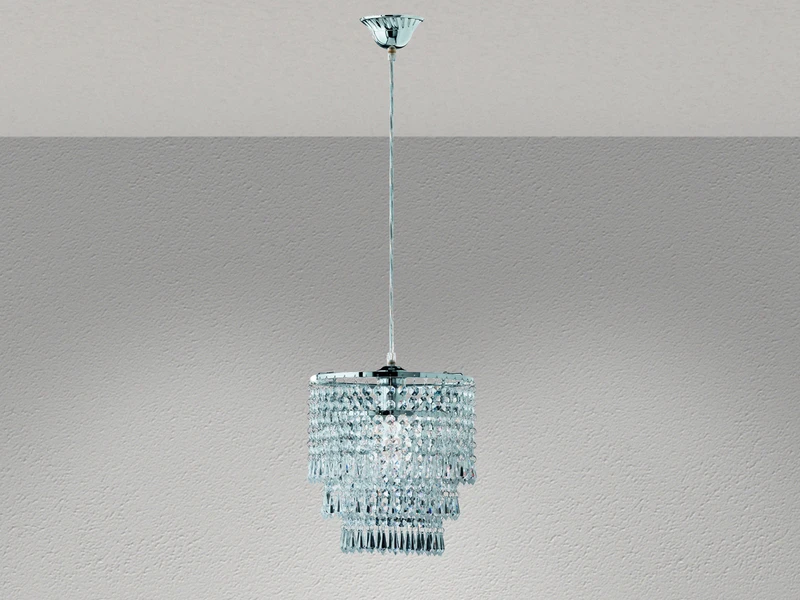 MeineWunschleuchte Kleiner LED Kronleuchter Chrom Mit Kristall Behang Aus Acryl, Ø25cm 3 MeineWunschleuchte Kleiner LED Kronleuchter Chrom Mit Kristall Behang Aus Acryl, Ø25cm – Bild 3