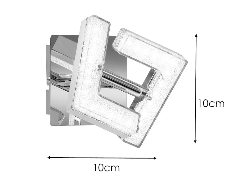 Wofi Kleiner LED Wandstrahler LEA Silber Chrom Mit Kristalleffekt 3 Wofi Kleiner LED Wandstrahler LEA Silber Chrom Mit Kristalleffekt – Bild 3