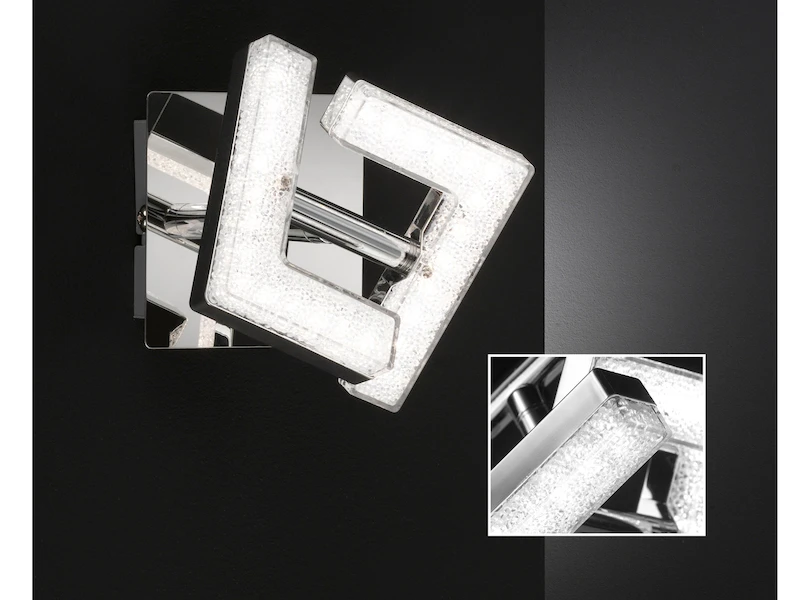 Wofi Kleiner LED Wandstrahler LEA Silber Chrom Mit Kristalleffekt 4 Wofi Kleiner LED Wandstrahler LEA Silber Chrom Mit Kristalleffekt – Bild 4