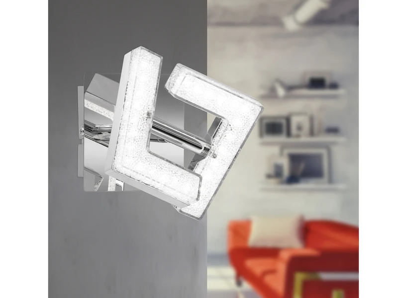 Wofi Kleiner LED Wandstrahler LEA Silber Chrom Mit Kristalleffekt 5 Wofi Kleiner LED Wandstrahler LEA Silber Chrom Mit Kristalleffekt – Bild 5