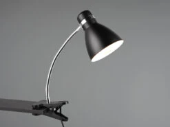 Reality Leuchten Klemmleuchte HARVEY Flexibel, Chrom & Metallschirm Schwarz, 36cm -Globo Store klemmleuchte harvey flexibel chrom metallschirm sc 2