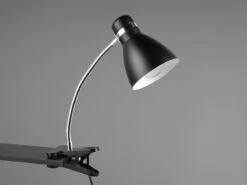 Reality Leuchten Klemmleuchte HARVEY Flexibel, Chrom & Metallschirm Schwarz, 36cm -Globo Store klemmleuchte harvey flexibel chrom metallschirm sc 3