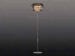 Trio Leuchten Kristall Stehleuchte VAPORE Glas Chrom Verspiegelt & Rauchglas Optik Ø 40cm -Globo Store kristall stehleuchte vapore glas chrom verspiegelt 2