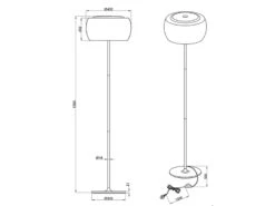 Trio Leuchten Kristall Stehleuchte VAPORE Glas Chrom Verspiegelt & Rauchglas Optik Ø 40cm -Globo Store kristall stehleuchte vapore glas chrom verspiegelt 4