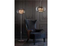 Trio Leuchten Kristall Stehleuchte VAPORE Glas Chrom Verspiegelt & Rauchglas Optik Ø 40cm -Globo Store kristall stehleuchte vapore glas chrom verspiegelt 7