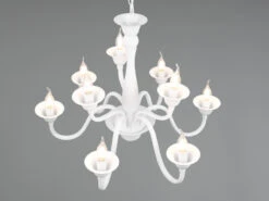 Trio Leuchten Kronleuchter ELSA Im Landhausstil, 9-flammig Stehend, Weiß -Globo Store kronleuchter elsa im landhausstil 9 flammig stehen 6