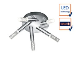 Trio Leuchten LED BAD Deckenleuchte BOLSA, Chrom, Acryl Transparent Klar, Ø 41 Cm -Globo Store led bad deckenleuchte bolsa chrom acryl transparen 2