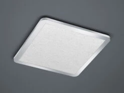 Trio Leuchten LED Bad Deckenleuchte CINZIA Chrom Mit Kristall Effekt & Dimmer 40x40cm
