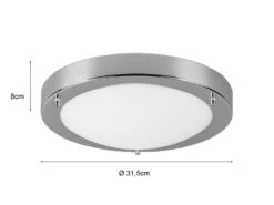 Trio Leuchten LED Bad Deckenleuchten In Chrom Mit Glas Opal Weiß Ø 31,5cm - Badlampen 11 Trio Leuchten LED Bad Deckenleuchten In Chrom Mit Glas Opal Weiß Ø 31,5cm - Badlampen -Globo Store led bad deckenleuchten in chrom mit glas opal weis 3