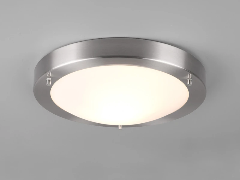 Trio Leuchten LED Bad Deckenleuchten In Silber Mit Glas Opal Weiß Ø 31,5cm - Badlampen 3 Trio Leuchten LED Bad Deckenleuchten In Silber Mit Glas Opal Weiß Ø 31,5cm - Badlampen – Bild 3