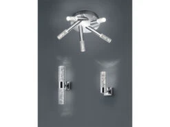 Trio Leuchten LED BAD Wandleuchte BOLSA Up-/Down Light Chrom Acryl Transparent Höhe 30cm -Globo Store led bad wandleuchte bolsa up down light chrom acry 5