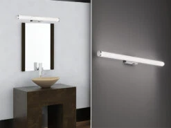 Trio Leuchten LED Bad Wandleuchte MATTIMO Mit Schalter Chrom 80cm - Spiegelleuchte