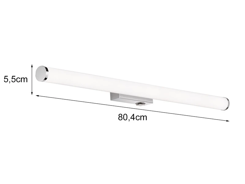 Trio Leuchten LED Bad Wandleuchte MATTIMO Mit Schalter Chrom 80cm - Spiegelleuchte 4 Trio Leuchten LED Bad Wandleuchte MATTIMO Mit Schalter Chrom 80cm - Spiegelleuchte – Bild 4
