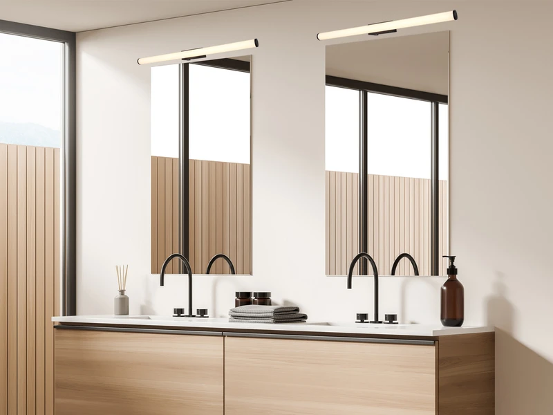 Trio Leuchten LED Bad Wandleuchte MATTIMO Mit Schalter Schwarz 80cm - Spiegelleuchte 6 Trio Leuchten LED Bad Wandleuchte MATTIMO Mit Schalter Schwarz 80cm - Spiegelleuchte – Bild 6