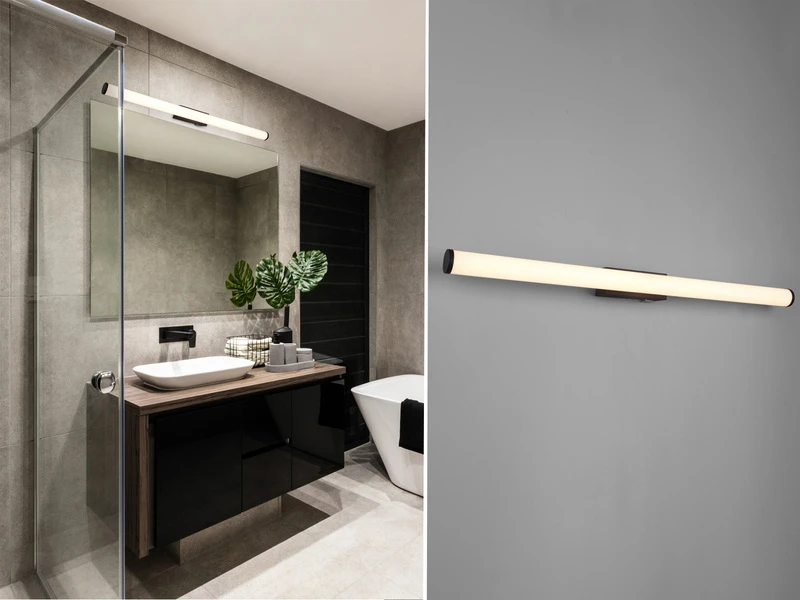 Trio Leuchten LED Bad Wandleuchte MATTIMO Mit Schalter Schwarz 80cm - Spiegelleuchte 1 Trio Leuchten LED Bad Wandleuchte MATTIMO Mit Schalter Schwarz 80cm - Spiegelleuchte