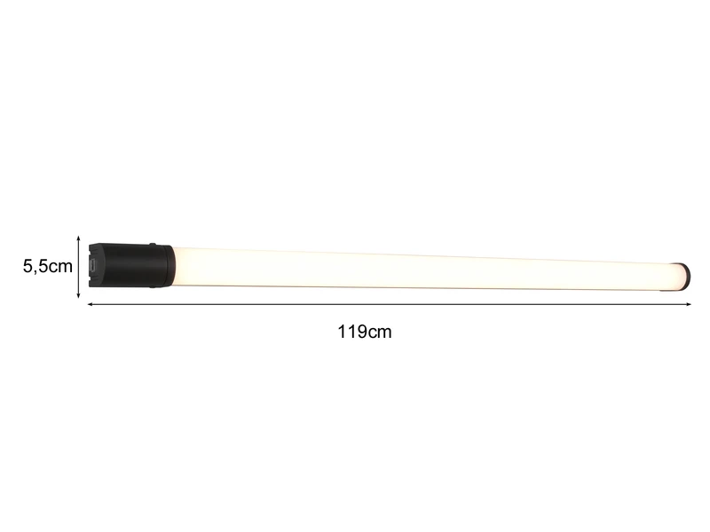 Trio Leuchten LED Bad Wandleuchte PIERA Mit Steckdose Schwarz 119cm - Spiegelleuchte 4 Trio Leuchten LED Bad Wandleuchte PIERA Mit Steckdose Schwarz 119cm - Spiegelleuchte – Bild 4