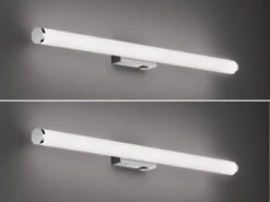 Trio Leuchten LED Bad Wandleuchten 2er Set Mit Schalter Chrom 80cm - Spiegelleuchte -Globo Store led bad wandleuchten 2er set mit schalter chrom 80 2