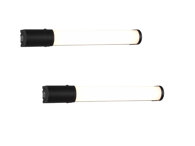 Trio Leuchten LED Bad Wandleuchten 2er Set Mit Steckdose Schwarz 41,5cm - Spiegelleuchte 2 Trio Leuchten LED Bad Wandleuchten 2er Set Mit Steckdose Schwarz 41,5cm - Spiegelleuchte – Bild 2