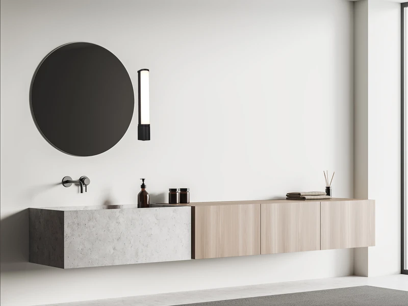 Trio Leuchten LED Bad Wandleuchten 2er Set Mit Steckdose Schwarz 41,5cm - Spiegelleuchte 6 Trio Leuchten LED Bad Wandleuchten 2er Set Mit Steckdose Schwarz 41,5cm - Spiegelleuchte – Bild 6