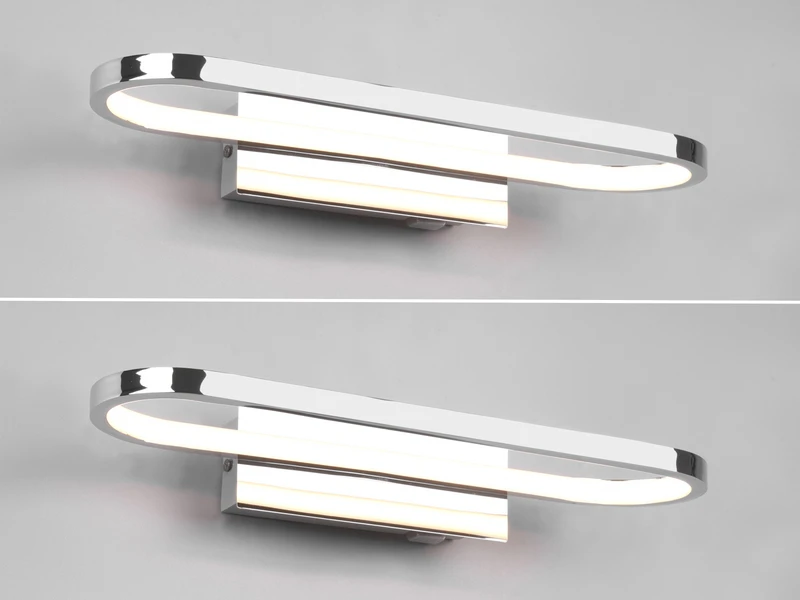 Trio Leuchten LED Badezimmer Wandleuchte 2er Set In Chrom, Breite 40cm - Spiegelleuchte 3 Trio Leuchten LED Badezimmer Wandleuchte 2er Set In Chrom, Breite 40cm - Spiegelleuchte – Bild 3