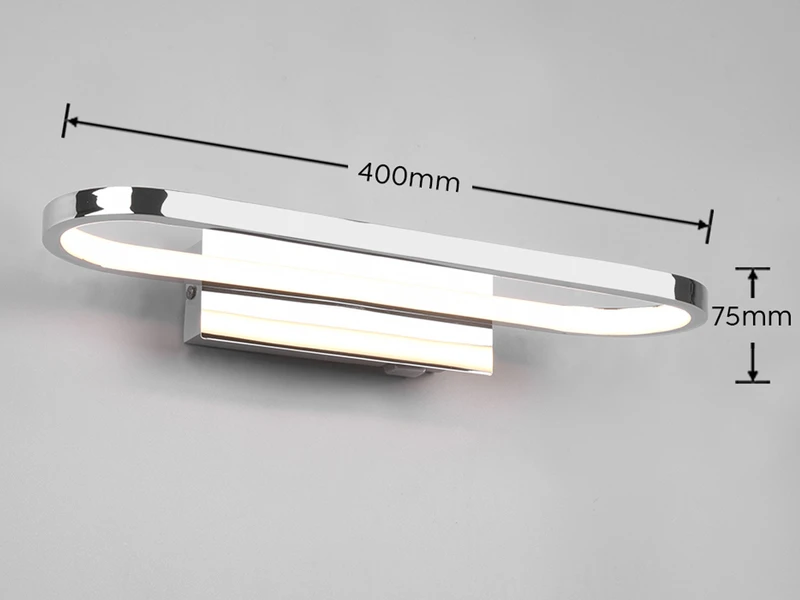 Trio Leuchten LED Badezimmer Wandleuchte 2er Set In Chrom, Breite 40cm - Spiegelleuchte 4 Trio Leuchten LED Badezimmer Wandleuchte 2er Set In Chrom, Breite 40cm - Spiegelleuchte – Bild 4