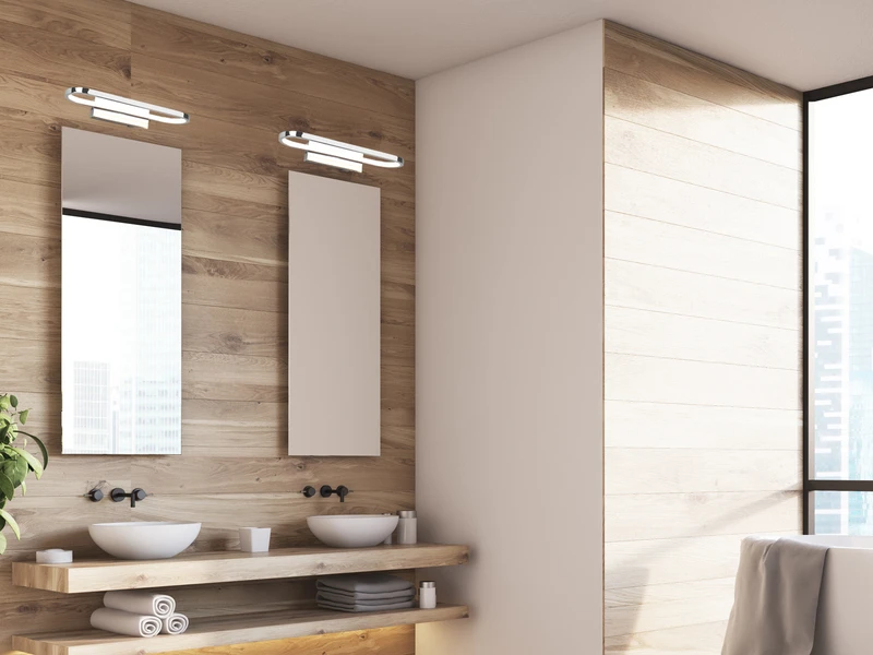 Trio Leuchten LED Badezimmer Wandleuchte 2er Set In Chrom, Breite 40cm - Spiegelleuchte 1 Trio Leuchten LED Badezimmer Wandleuchte 2er Set In Chrom, Breite 40cm - Spiegelleuchte