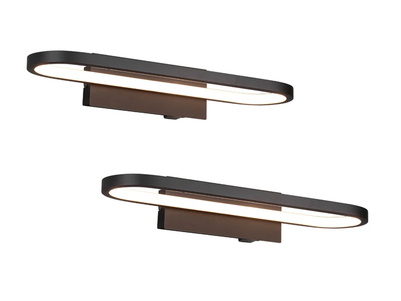 Trio Leuchten LED Badezimmer Wandleuchte 2er Set In Schwarz, Breite 40cm - Spiegelleuchte 2 Trio Leuchten LED Badezimmer Wandleuchte 2er Set In Schwarz, Breite 40cm - Spiegelleuchte – Bild 2