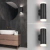 Trio Leuchten LED Badezimmer Wandleuchte 2er Set Up Down In Schwarz 16,6cm - Spiegelleuchte