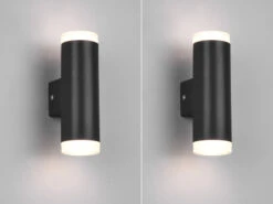 Trio Leuchten LED Badezimmer Wandleuchte 2er Set Up Down In Schwarz 16,6cm - Spiegelleuchte -Globo Store led badezimmer wandleuchte 2er set up down in schw 2