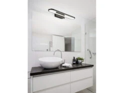 Trio Leuchten LED Badezimmer Wandleuchte GIANNI In Schwarz, Breite 60cm - Spiegelleuchte -Globo Store led badezimmer wandleuchte gianni in schwarz breit 7