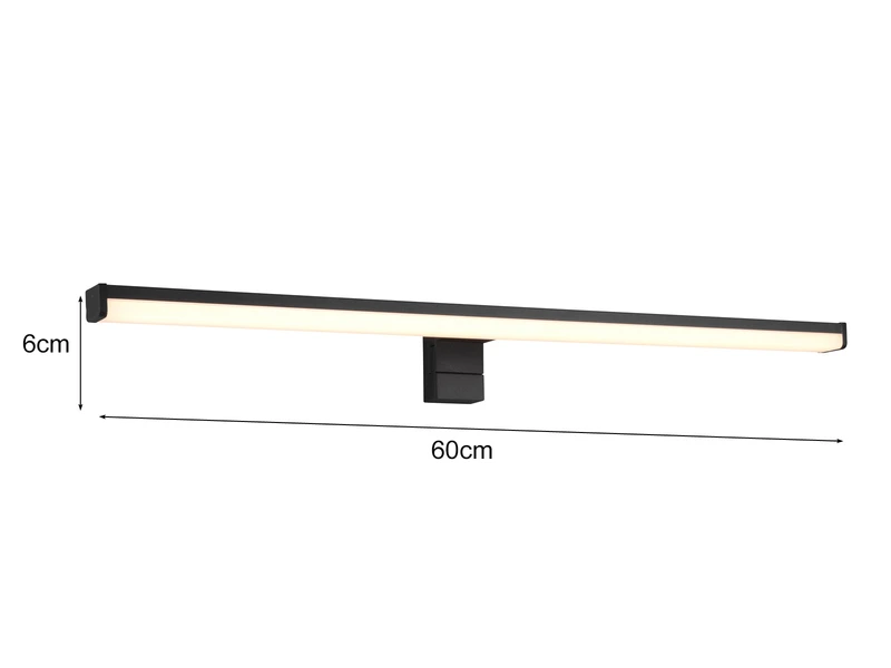 Trio Leuchten LED Badezimmer Wandleuchte LINO In Schwarz, Breite 60cm - Spiegelleuchte 4 Trio Leuchten LED Badezimmer Wandleuchte LINO In Schwarz, Breite 60cm - Spiegelleuchte – Bild 4