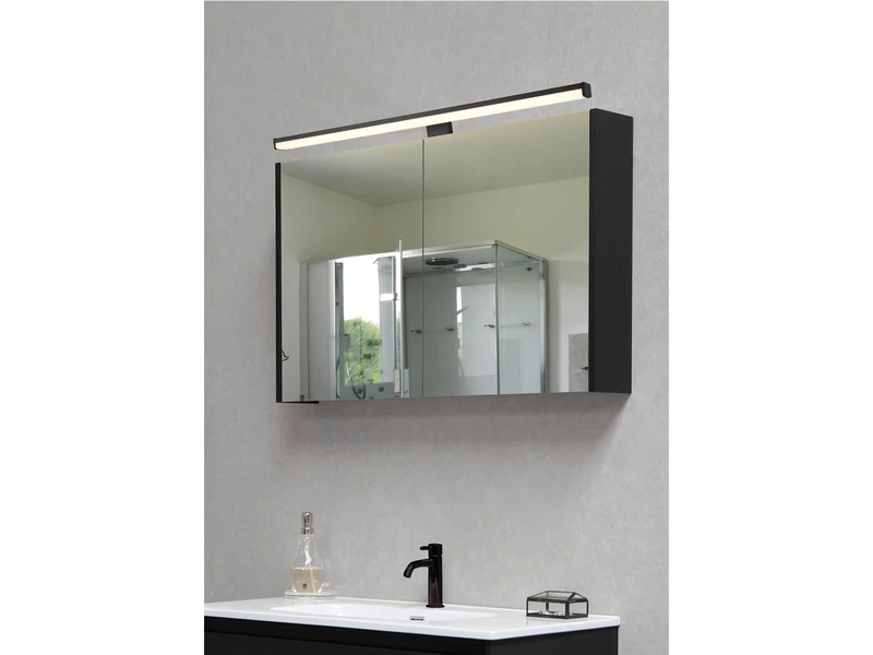 Trio Leuchten LED Badezimmer Wandleuchte LINO In Schwarz, Breite 60cm - Spiegelleuchte 5 Trio Leuchten LED Badezimmer Wandleuchte LINO In Schwarz, Breite 60cm - Spiegelleuchte – Bild 5