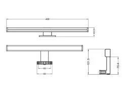 Trio Leuchten LED Badezimmer Wandleuchte LINO In Schwarz, Breite 40cm - Spiegelleuchte -Globo Store led badezimmer wandleuchte lino in schwarz breite 1 7