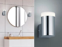 Trio Leuchten LED Badezimmer Wandleuchte RAY In Chrom 8,3cm - Spiegelleuchte