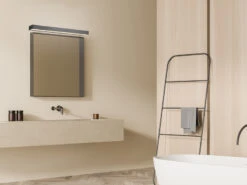 Trio Leuchten LED Badezimmer Wandleuchte ROCCO Schwarz 60cm - Up-Down Spiegelleuchte -Globo Store led badezimmer wandleuchte rocco schwarz 60cm up d 4