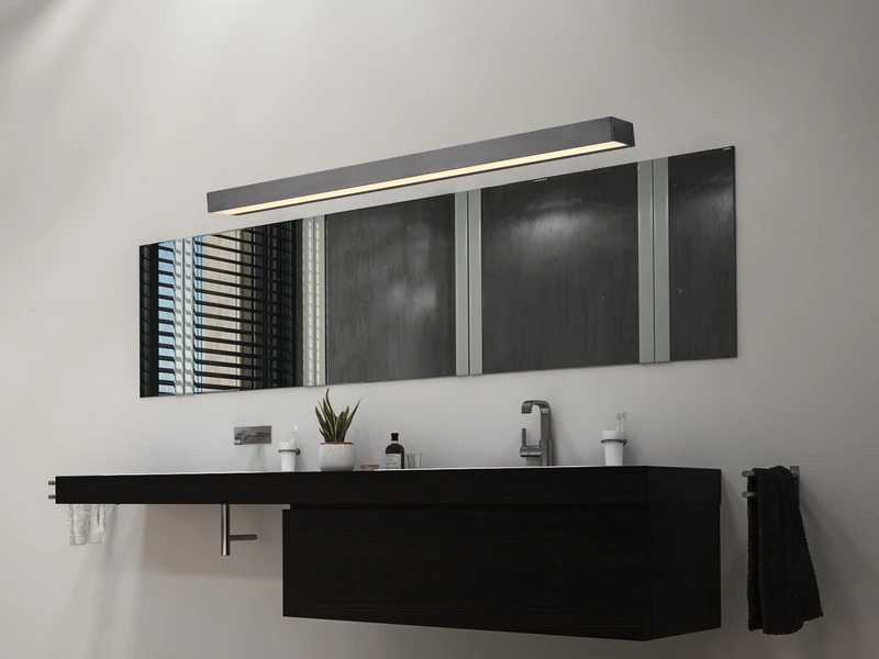 Trio Leuchten LED Badezimmer Wandleuchte ROCCO Schwarz 90cm - Up-Down Spiegelleuchte 1 Trio Leuchten LED Badezimmer Wandleuchte ROCCO Schwarz 90cm - Up-Down Spiegelleuchte