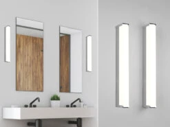 Trio Leuchten LED Badezimmer Wandleuchten 2er Set In Chrom 42,5cm - Spiegelleuchte