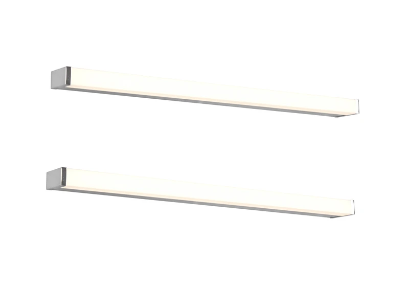 Trio Leuchten LED Badezimmer Wandleuchten 2er Set In Chrom 80cm - Spiegelleuchte 2 Trio Leuchten LED Badezimmer Wandleuchten 2er Set In Chrom 80cm - Spiegelleuchte – Bild 2