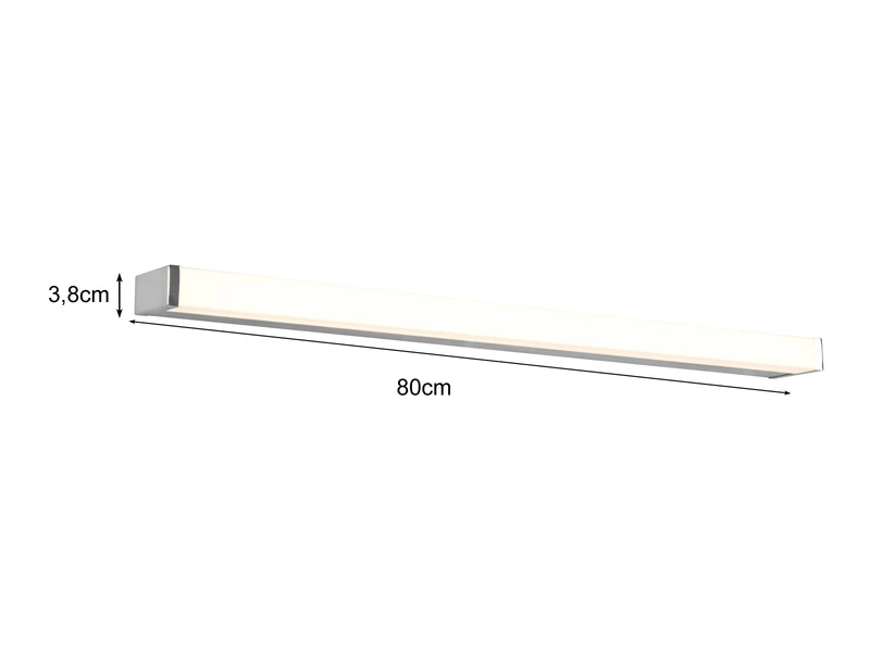 Trio Leuchten LED Badezimmer Wandleuchten 2er Set In Chrom 80cm - Spiegelleuchte 4 Trio Leuchten LED Badezimmer Wandleuchten 2er Set In Chrom 80cm - Spiegelleuchte – Bild 4